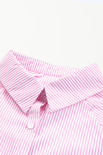 Load image into Gallery viewer, Pink Boyfriend Shirt with Pockets and Ruched Cuffs