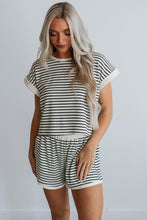 Load image into Gallery viewer, Stripe Tee and Shorts Set