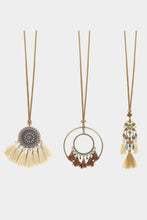 Load image into Gallery viewer, Tasseled Pendant Necklace Set