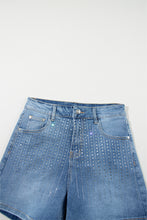Load image into Gallery viewer, Rhinestone Embellished Denim Shorts