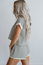 Load image into Gallery viewer, Stripe Tee and Shorts Set