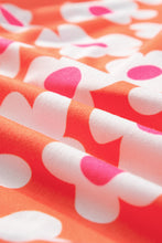 Load image into Gallery viewer, Orange Flower Print Short Sleeve Shirt Pajamas Set