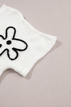 Load image into Gallery viewer, White Flower Embroidery Sweater Tee