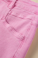 Load image into Gallery viewer, Pink Frayed Edge Mid Rise Denim Shorts