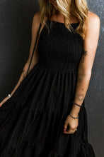 Load image into Gallery viewer, Black Smocked Maxi Dress