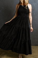 Load image into Gallery viewer, Black Smocked Maxi Dress