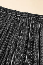 Load image into Gallery viewer, Black Printed Striped Printed Slit Wide Leg High Waist Pants