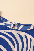 Load image into Gallery viewer, Sky Blue Boho Printed Short Sleeve Flare Tiered Dress