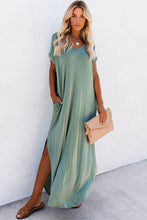 Load image into Gallery viewer, Green Maxi T-shirt Dress