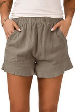 Load image into Gallery viewer, Khaki High Waist Pocketed Ruffle Shorts