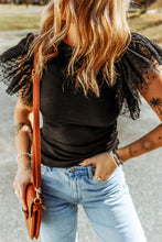 Load image into Gallery viewer, Black Ruffle Knit Top