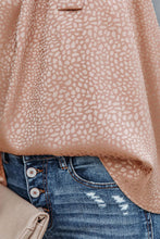 Load image into Gallery viewer, Rose Gold Tie Mock Neck Leopard Tank Top