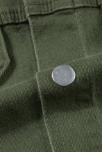 Load image into Gallery viewer, Moss Green Distressed Frayed Denim Romper