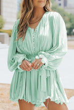Load image into Gallery viewer, Green Pleated Romper