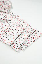 Load image into Gallery viewer, White Contrast Pipping Star Long Sleeve and Pants Pajamas Set