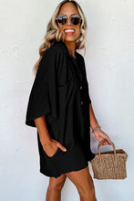 Load image into Gallery viewer, Black Collared Romper