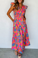 Load image into Gallery viewer, Floral Ruffle Maxi Dress