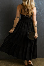 Load image into Gallery viewer, Black Smocked Maxi Dress