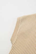 Load image into Gallery viewer, Tan Ribbed Knit Short Sleeve Sweater