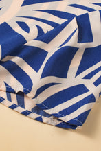 Load image into Gallery viewer, Sky Blue Boho Printed Short Sleeve Flare Tiered Dress