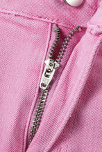 Load image into Gallery viewer, Pink Frayed Edge Mid Rise Denim Shorts