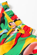 Load image into Gallery viewer, Abstract Print Frilled Neck Ruffled Sleeve Mini Dress