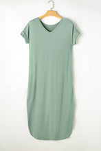 Load image into Gallery viewer, Green Maxi T-shirt Dress