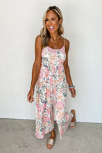 Load image into Gallery viewer, White Floral Spaghetti Straps Wide Leg Jumpsuit