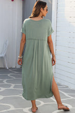 Load image into Gallery viewer, Green Maxi T-shirt Dress