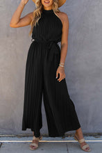 Load image into Gallery viewer, Black Pleated Wide Leg Jumpsuit