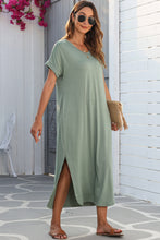 Load image into Gallery viewer, Green Maxi T-shirt Dress