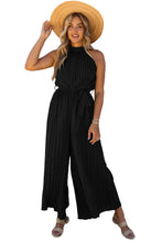 Load image into Gallery viewer, Black Pleated Wide Leg Jumpsuit