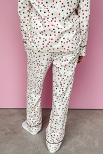 Load image into Gallery viewer, White Contrast Pipping Star Long Sleeve and Pants Pajamas Set