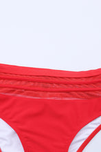 Load image into Gallery viewer, Red Scalloped Criss Cross High Waist Bikini