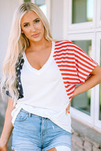 Load image into Gallery viewer, Stars and Stripes V Neck Tee