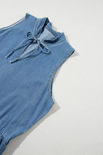 Load image into Gallery viewer, Blue Sleeveless Tiered Chambray Maxi Dress