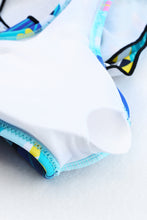 Load image into Gallery viewer, Tropical Ruffled High Waist Swimsuit