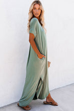 Load image into Gallery viewer, Green Maxi T-shirt Dress
