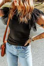 Load image into Gallery viewer, Black Ruffle Knit Top