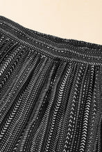 Load image into Gallery viewer, Black Printed Striped Printed Slit Wide Leg High Waist Pants
