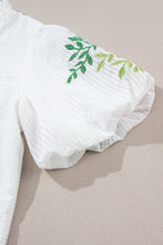 Load image into Gallery viewer, Secret Garden Embroidered Puff Sleeve Blouse