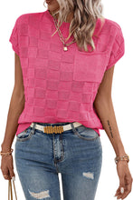 Load image into Gallery viewer, Pink Woven Design Knit Sweater