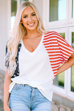 Load image into Gallery viewer, Stars and Stripes V Neck Tee