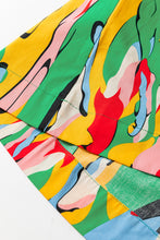 Load image into Gallery viewer, Abstract Print Frilled Neck Ruffled Sleeve Mini Dress