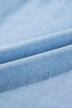 Load image into Gallery viewer, Beau Blue Button Front Ruffled Flutter Frayed Denim Top