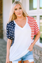 Load image into Gallery viewer, Stars and Stripes V Neck Tee