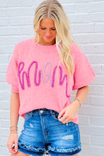 Load image into Gallery viewer, Mom Tinsel Front Short Sleeve Sweater