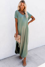 Load image into Gallery viewer, Green Maxi T-shirt Dress