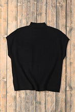 Load image into Gallery viewer, Black Ribbed Knit Short Sleeve Sweater