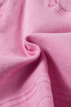 Load image into Gallery viewer, Pink Frayed Edge Mid Rise Denim Shorts